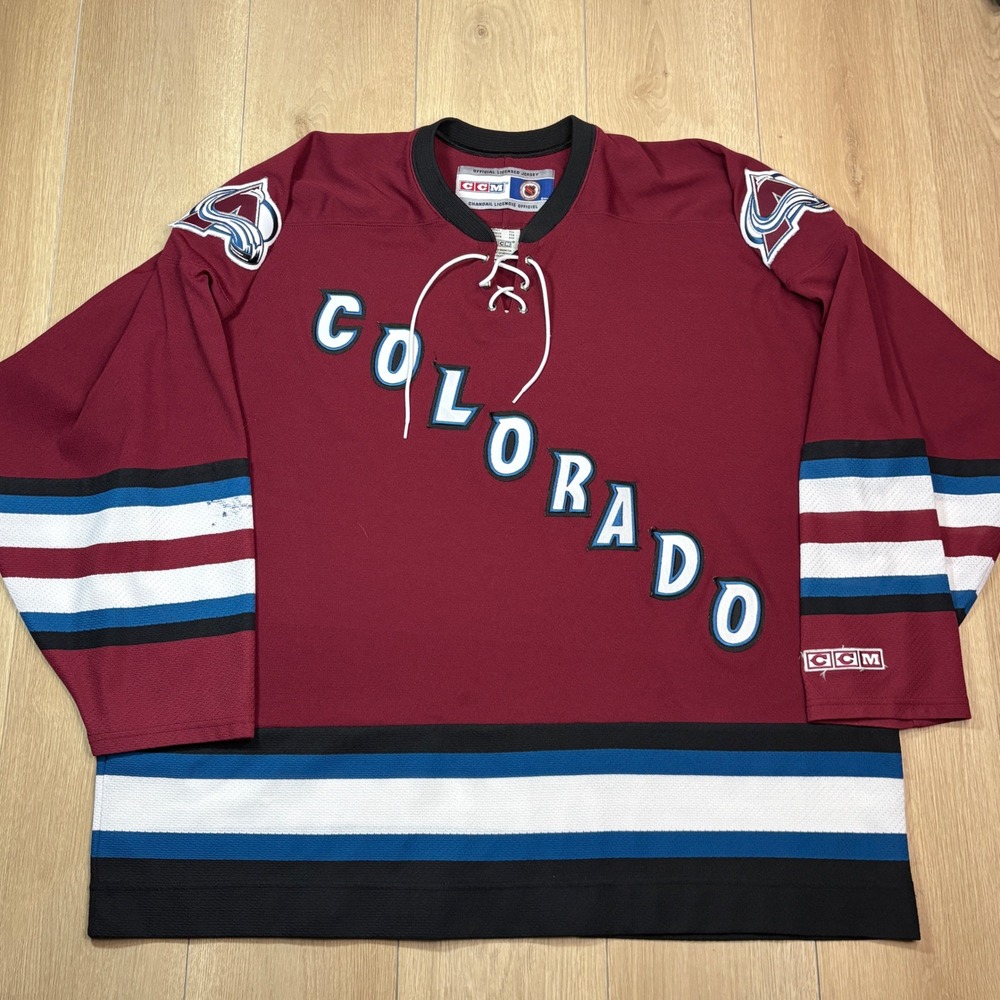 Colorado Avalanche CCM Alternate 3rd NHL Hockey Jersey Mens XXL Burgundy 2001-07